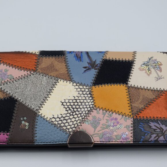 RARE Coach Dreamer Wallet Signature Patchwork Leather & Suede Wallet - Picture 2 of 16